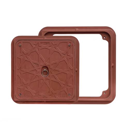 غطاء تفتيش فايبر بني  - 60×60 سم 