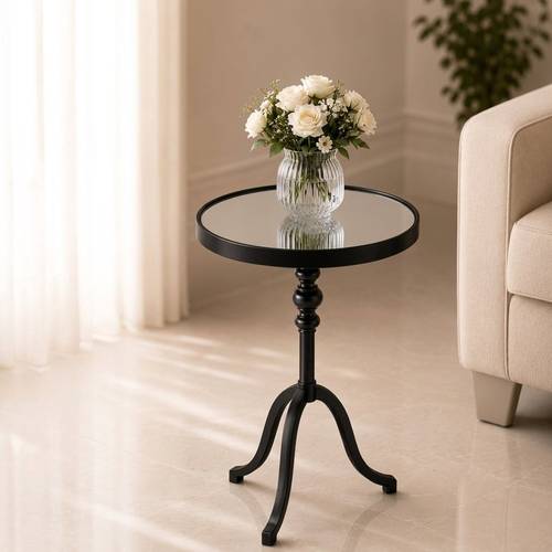 طاولة اسود -سطح مرايه 55*35 cm