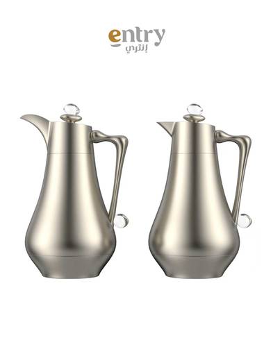طقم ترامس فضي مطفي × شفاف