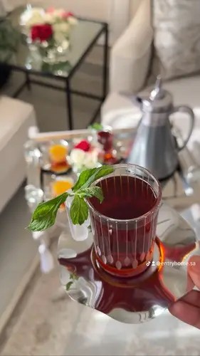 طقم بيالات وفناجيل مسكة نعناع-18 قطعه