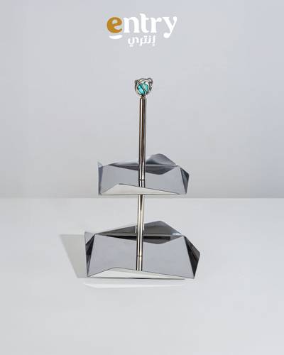 ستاند تقديم ضيافة- حجر تركواز