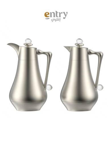 طقم ترامس فضي مطفي × ثلجي