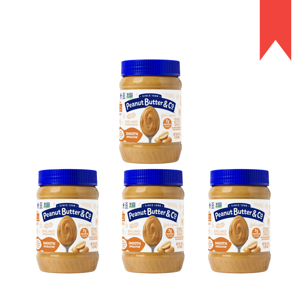 4 حبات زبدة الفول السوداني " ناعمة "  ( Peanut Butter &amp; Co )