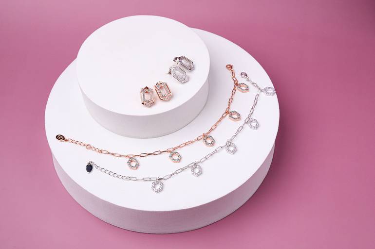 Hexa Earrings & Bracelet