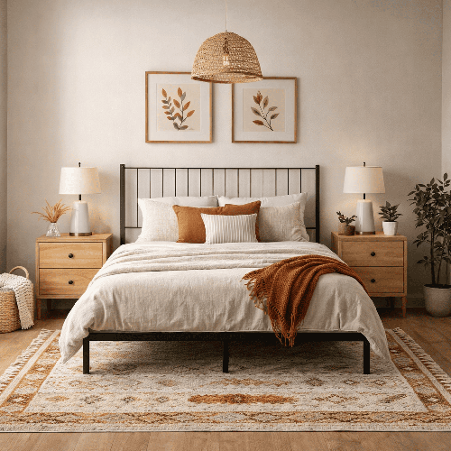 سرير معدني أنيق 180×200 سم - أسود