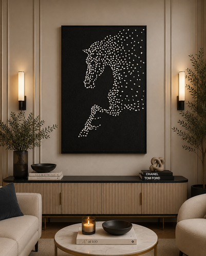 لوحة جدارية بإطار أسود مقاس 120 × 80 سم