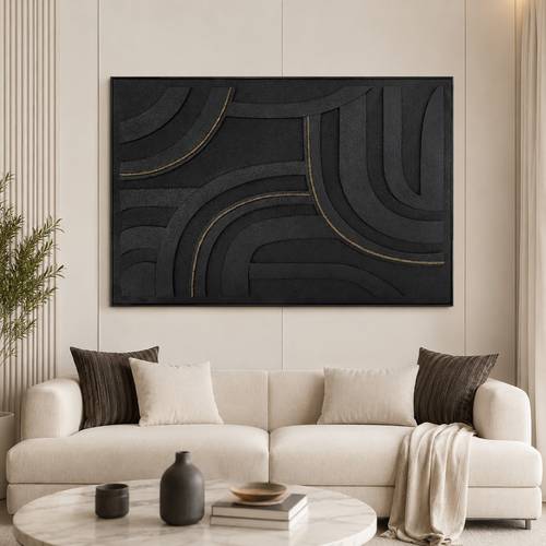 لوحة جدارية بإطار أسود مقاس 100 × 150 سم