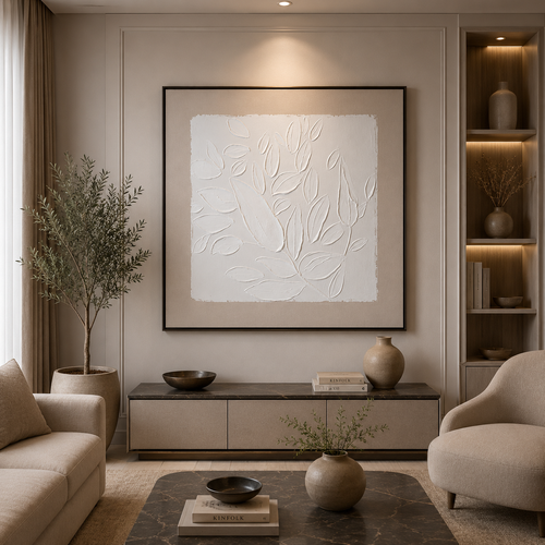 لوحة جدارية بإطار أسود مقاس 100 × 100 سم