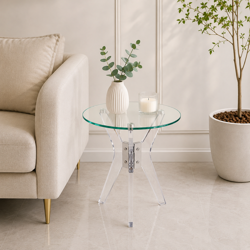 طاولة خدمة زجاج مفردة 45 × 45 × 55 سم