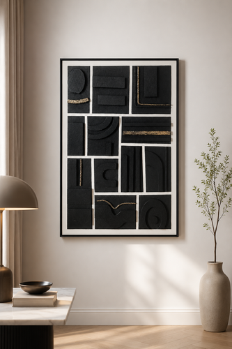 لوحة جدارية بإطار أسود مقاس 80 × 120 سم