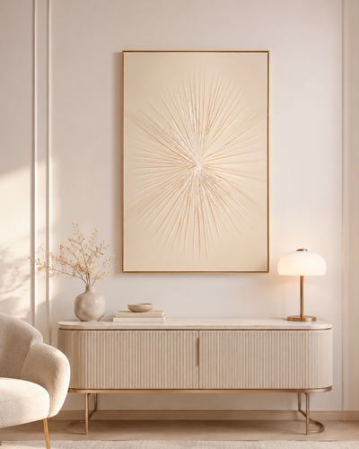لوحة جدارية بإطار ذهبي مقاس 80 × 120 سم