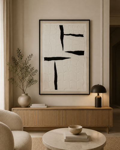 لوحة جدارية بإطار أسود مقاس 120 × 80 سم