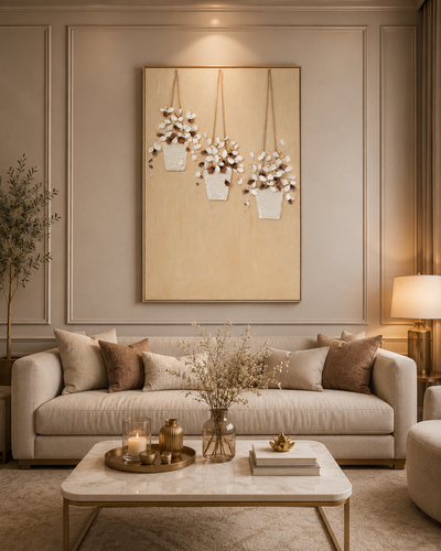 لوحة جدارية بإطار ذهبي مقاس 120 × 80 سم