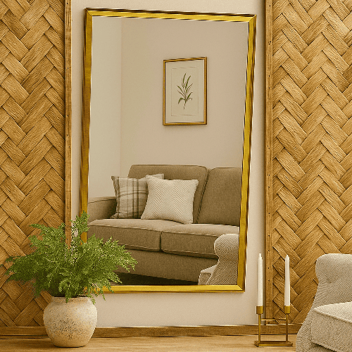 مراية اطار استيل- ذهبى 100-60سم