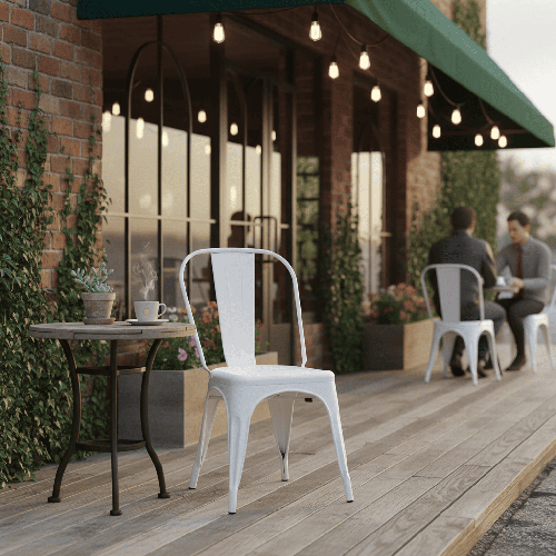  كرسي مفرد حديد -أبيض 40-40-85 سم