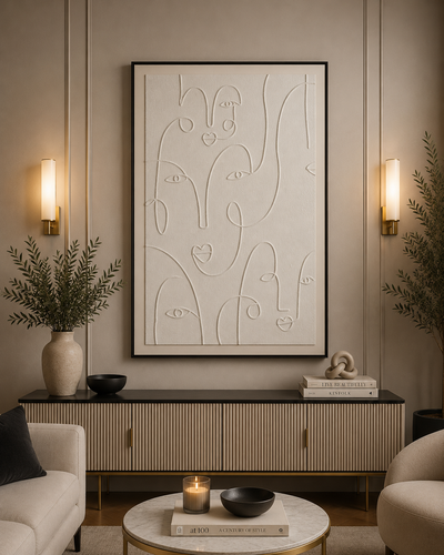 لوحة جدارية بإطار أسود مقاس 100 × 150 سم