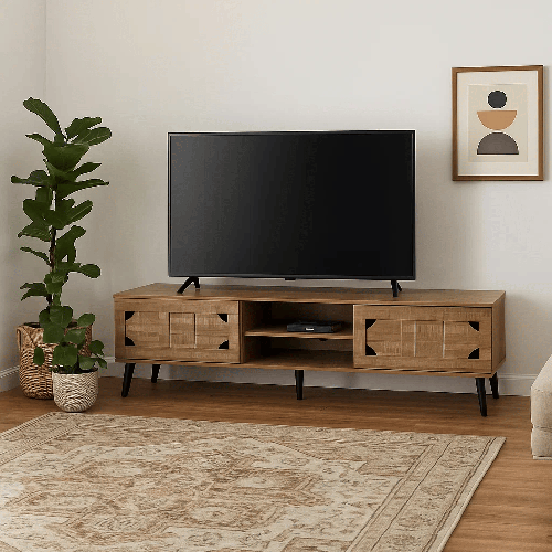 طاولة تلفزيون بلازما خشب ماليزي-بنى 54-40-160سم