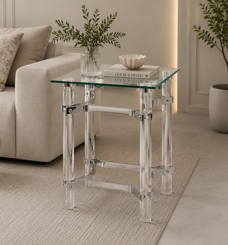 طاولة خدمة زجاج مفردة 45 × 45 × 55 سم