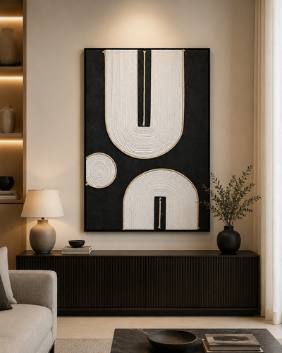 لوحة جدارية بإطار أسود مقاس 120 × 80 سم