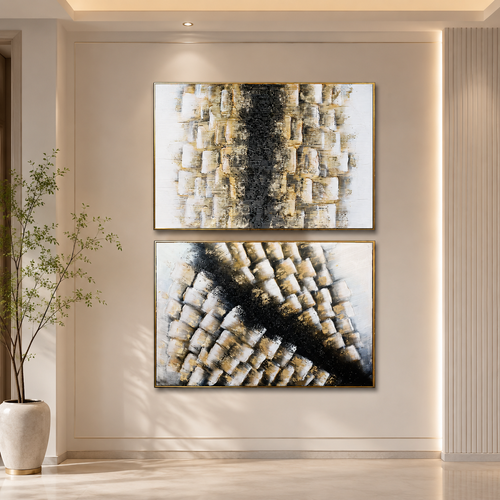 لوحة جدارية بإطار ذهبي مقاس 100 × 150 سم