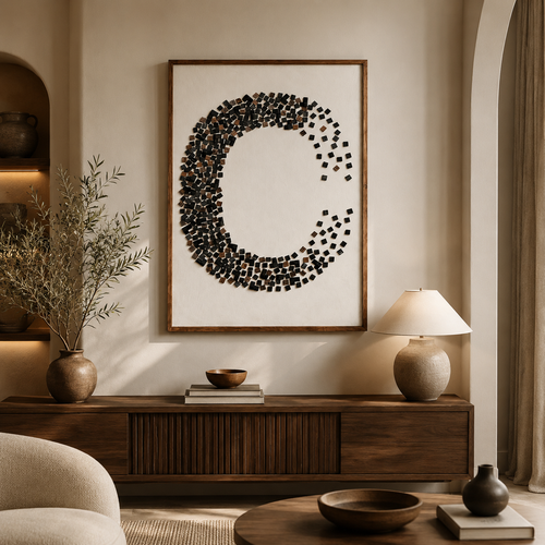 لوحة جدارية بإطار خشبي طبيعي مقاس 120 × 80 سم