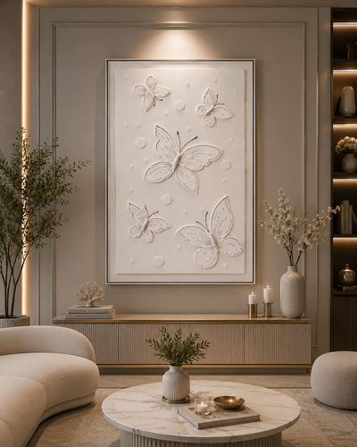 لوحة جدارية بإطار فضي مقاس 100 × 150 سم