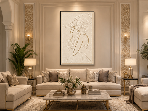 لوحة جدارية بإطار أسود مقاس 100 × 150 سم