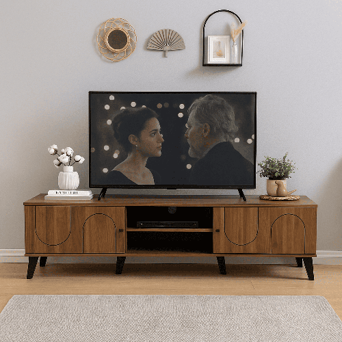 طاولة تلفزيون بلازما خشب ماليزي-بنى 44-40-160سم