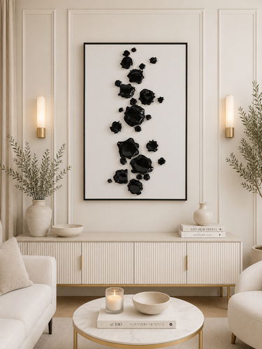 لوحة جدارية بإطار أسود مقاس 100 × 150 سم