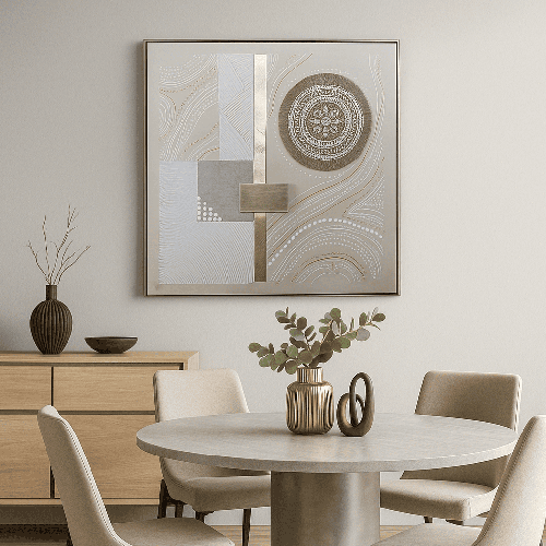 لوحة جدارية بتصميم هندسي عصري 100-100سم