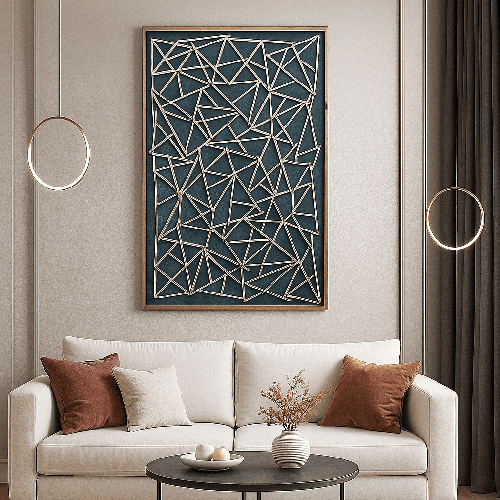 لوحة جدارية بإطار خشبى طبيعى 120-80سم