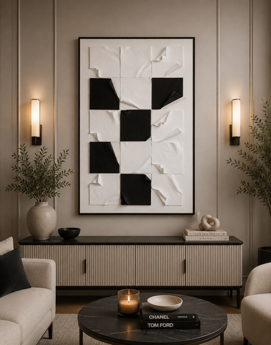 لوحة جدارية بإطار أسود مقاس 120 × 80 سم