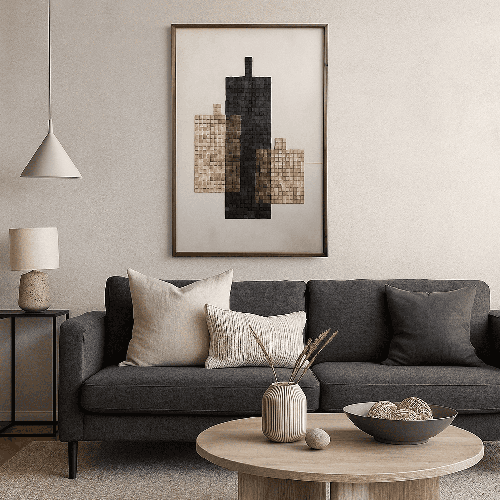 لوحة جدارية بإطار خشبى طبيعى 120-80سم