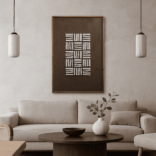 لوحة جدارية بإطار خشبى طبيعى 120-80سم