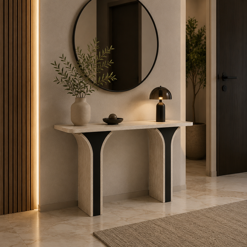 مدخل خشب-بيج-اسود-160-40-80سم