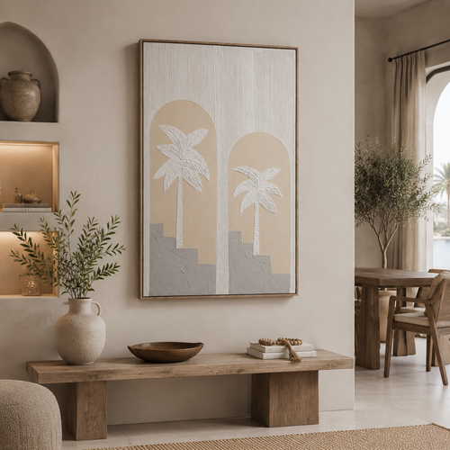 لوحة جدارية بإطار بيج مقاس 120 × 80 سم