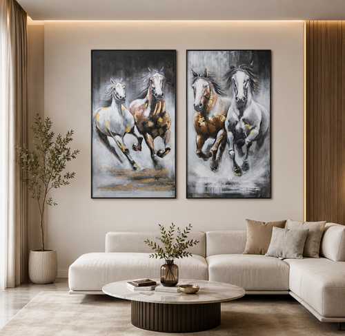 لوحة جدارية بإطار أسود مقاس 100 × 180 سم