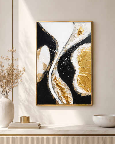 لوحة جدارية بإطار ذهبي مقاس 80 × 120 سم