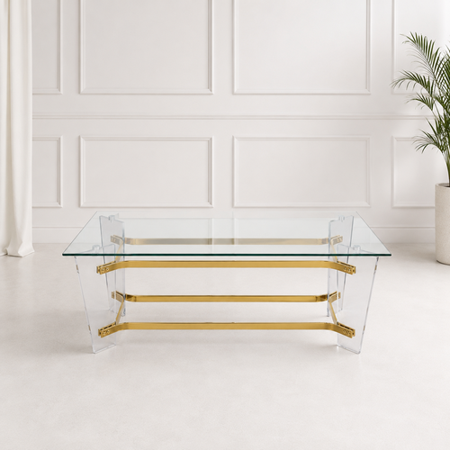 طاولة شاي أكريليك زجاج مفردة 120 × 60 × 45 سم