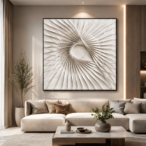 لوحة جدارية بإطار أسود مقاس 100 × 100 سم