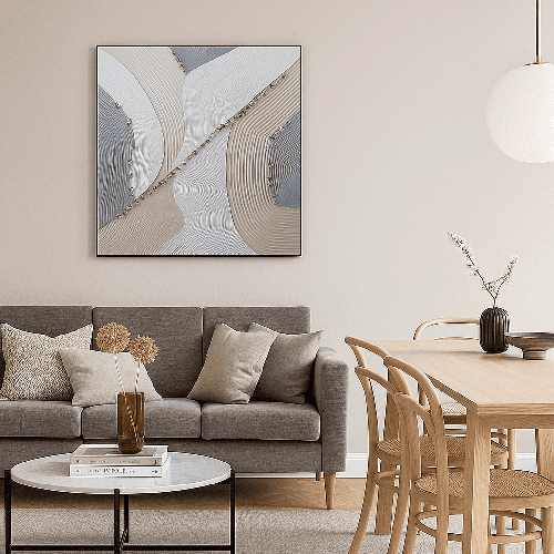 لوحة جدارية بتصميم هندسي عصري 100-100سم