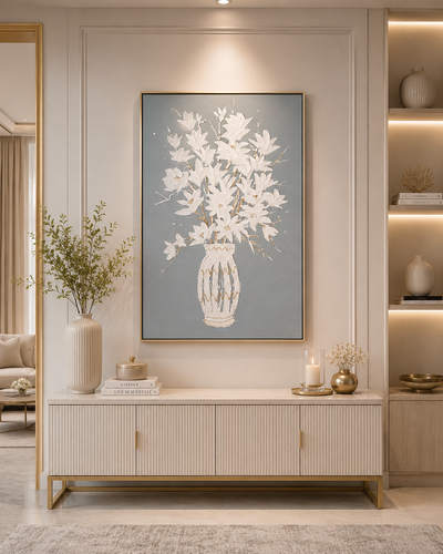 لوحة جدارية بإطار ذهبي مقاس 120 × 80 سم