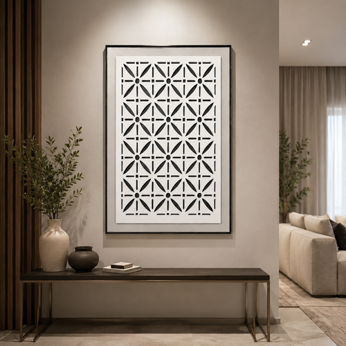 لوحة جدارية بإطار أسود مقاس 120 × 80 سم