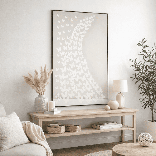 لوحة حائط فراشات متطايرة بتصميم راقٍ 80-120 سم