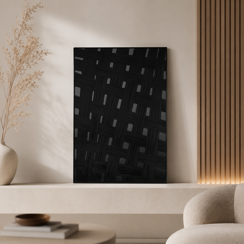 لوحة جدارية بإطار أسود مقاس 80 × 120 سم