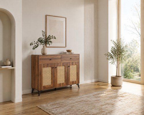 دولاب متعدد الأغراض بني مقاس 100 × 35 × 95 سم