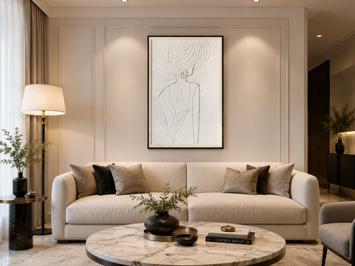لوحة جدارية بإطار أسود مقاس 100 × 150 سم