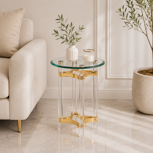 طاولة خدمة زجاج مفردة 45 × 45 × 55 سم