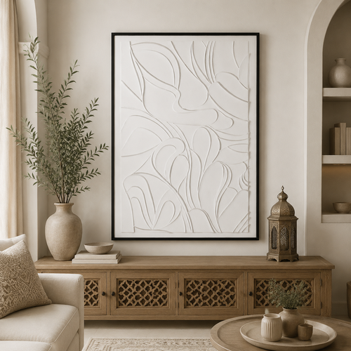 لوحة جدارية بإطار أسود مقاس 120 × 80 سم