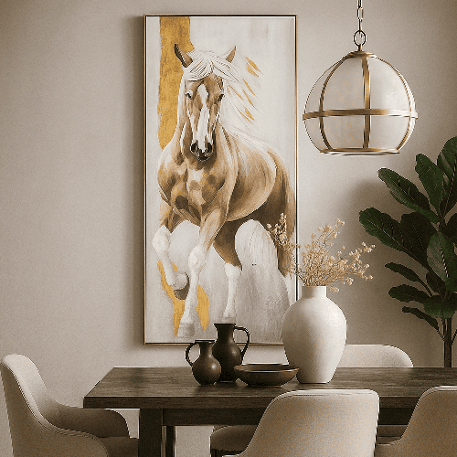 لوحة جدارية بإطار ذهبى 180-80سم